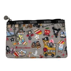 Tokidoki for LeSportsac Caramella Pouch – Retired Trasporto Gray Rare NWOT